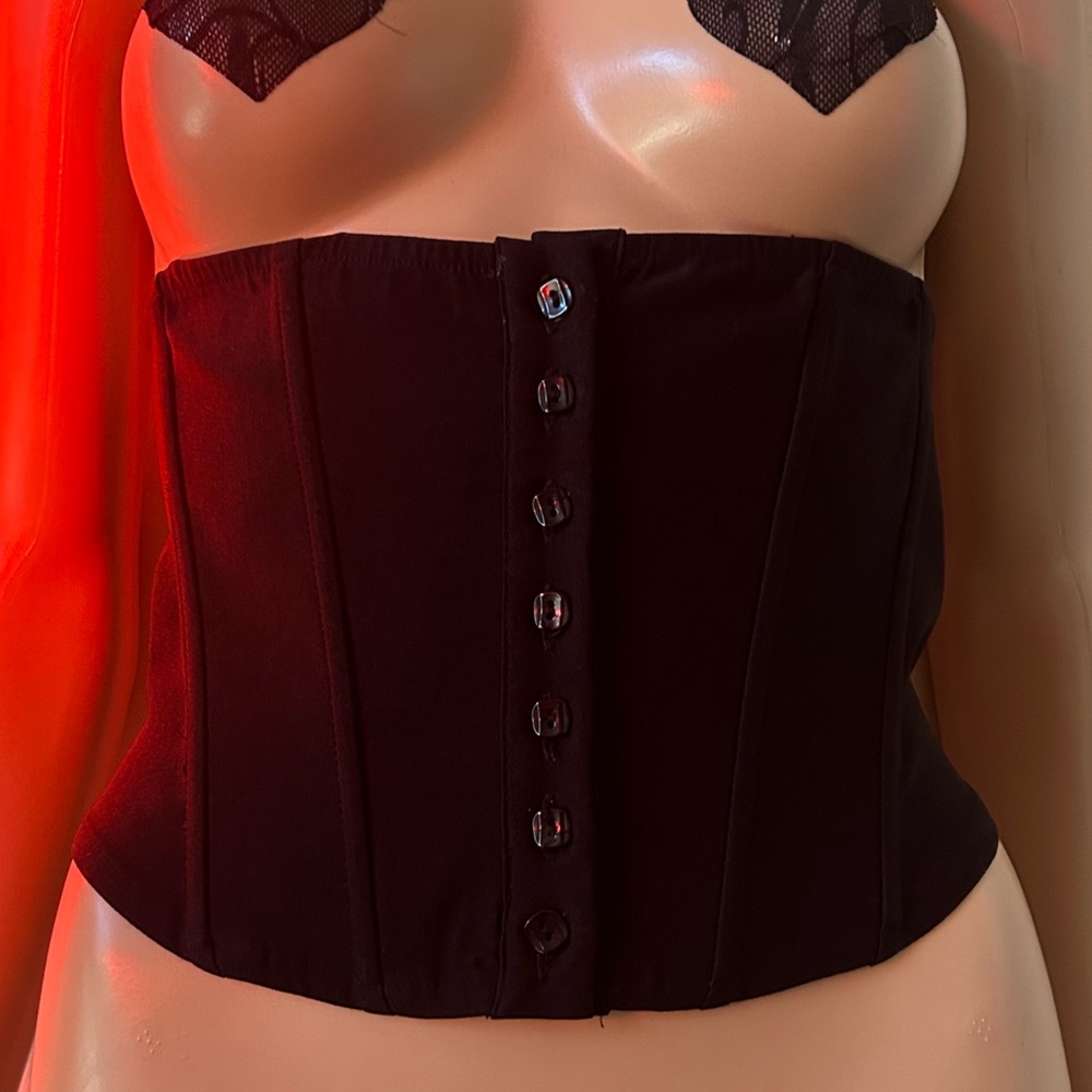 Black Front Button Corset - image 3